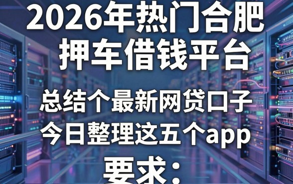 2026年热门合肥押车借钱平台,总结五个最新网贷口子今日整理这五个app