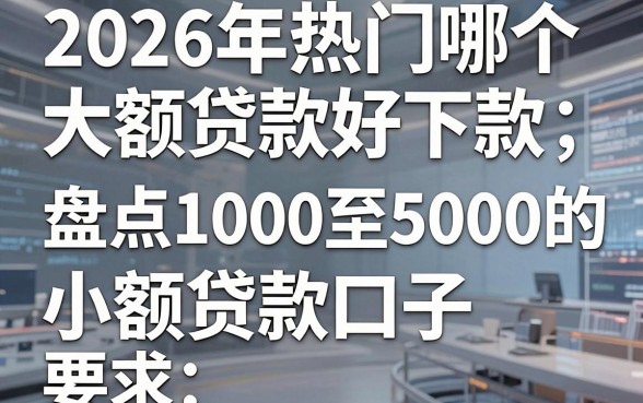 2026年热门哪个大额贷款好下款，盘点5个1000至5000的小额贷款口子