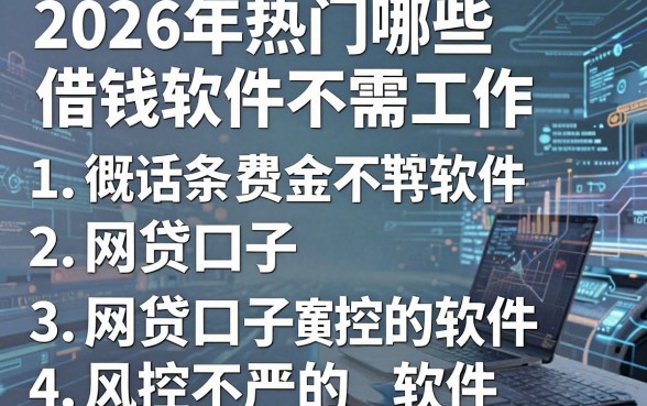 2026年热门哪些借钱软件不需工作,概括五个网贷口子风控不严的软件