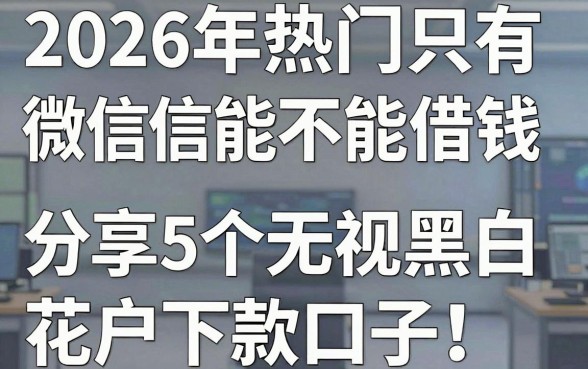 2026年热门只有微信能不能借钱,分享5个无视黑白花户的下款口子