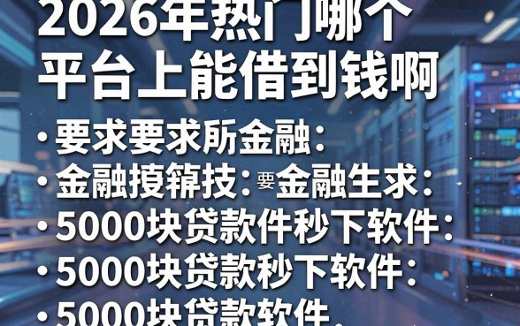 2026年热门哪个平台上能借到钱啊,整理五个5000块贷款秒下软件