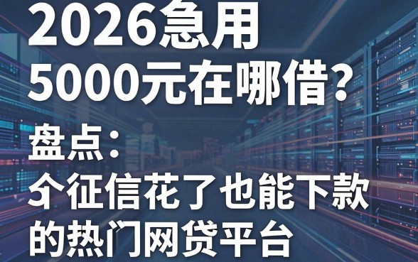 2026急用5000元在哪借?盘点5个征信花了也能下款的热门网贷平台