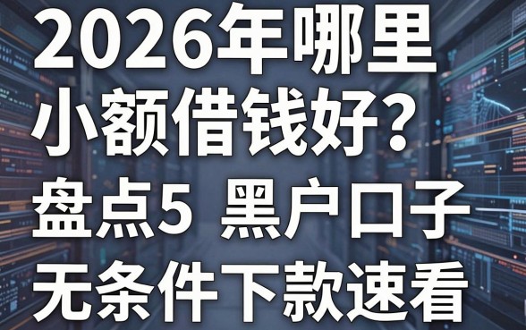 2026年哪里小额借钱好？盘点5个热门黑户口子，无条件下款速看