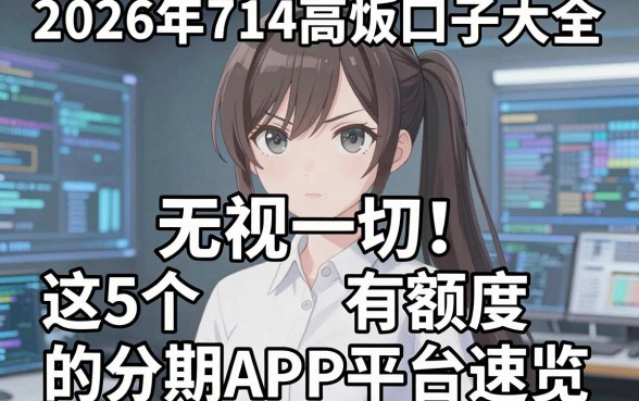 无视一切！2026年714高炮口子大全，这5个有额度的分期APP平台速览