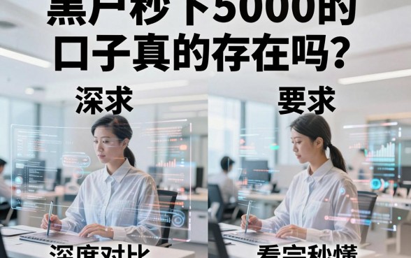黑户秒下5000的口子真的存在吗?深度对比剖析,看完秒懂!