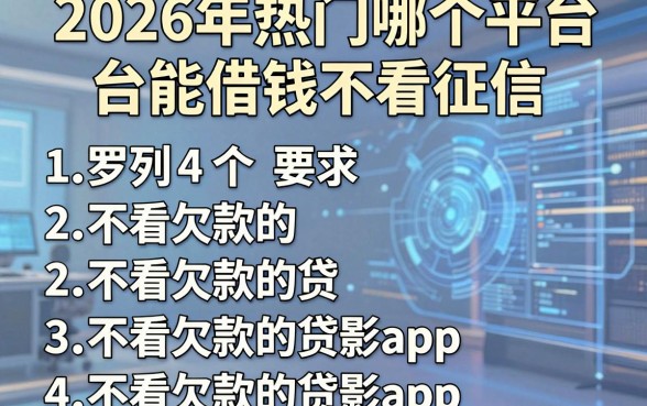 2026年热门哪个平台能借钱不看征信,罗列五个不看欠款的贷款app