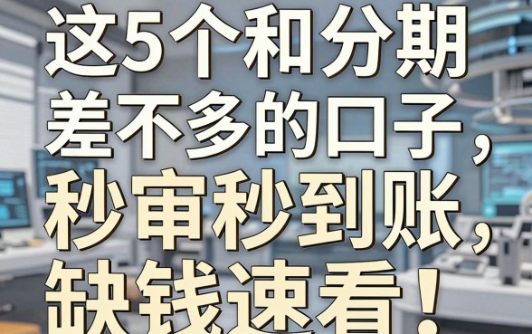这5个和分期还差不多的口子，秒审秒到账，缺钱速看！