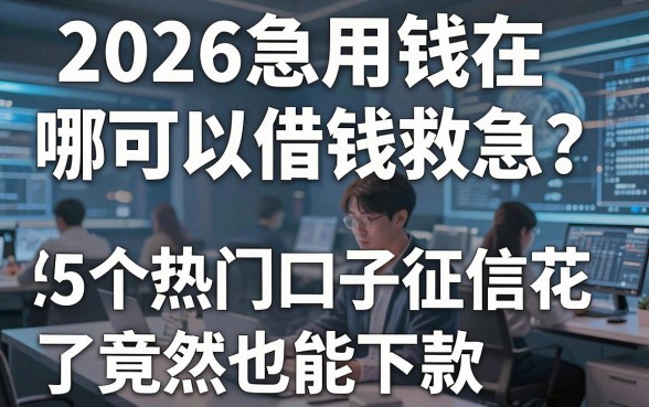 2026急用钱在哪可以借钱救急?这5个热门口子征信花了竟然也能下款