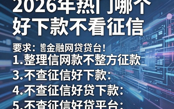 2026年热门哪个好下款不看征信，整理5个不查征信好下款的网贷平台