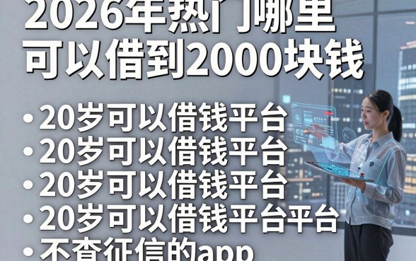 2026年热门哪里可以借到2000块钱,罗列五个20岁可以借钱平台不查征信的app