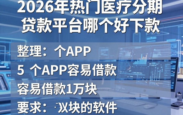 2026年热门医疗分期贷款平台哪个好下款,整理5个APP容易借款1万块的软件