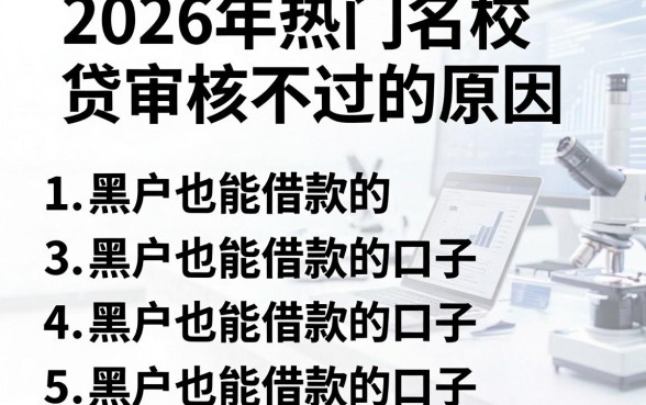 2026年热门名校贷审核不过的原因，归纳5个黑户也能借款的口子