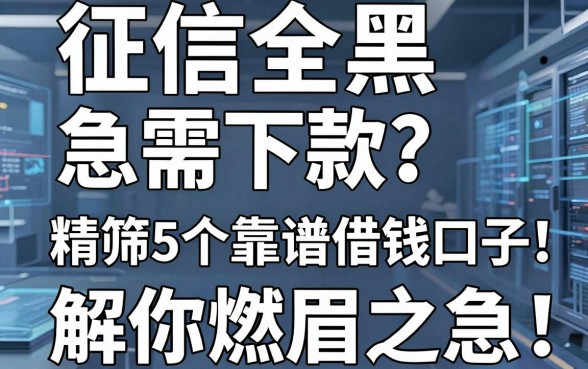 征信全黑急需下款?精筛5个靠谱借钱口子,解你燃眉之急!