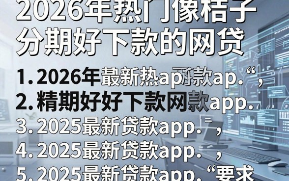 2026年热门像桔子分期好下款的网贷,罗列5个2025最新贷款app