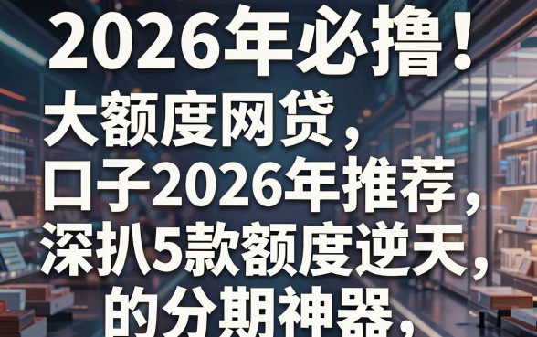 2026年必撸！大额度网贷口子2026年推荐：深扒5款额度逆天的分期神器
