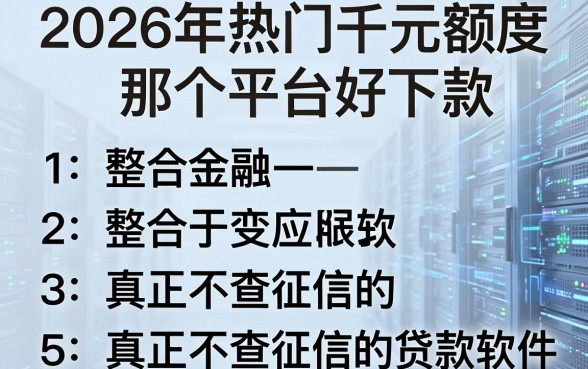 2026年热门千元额度那个平台好下款,整合五个真正不查征信的贷款软件