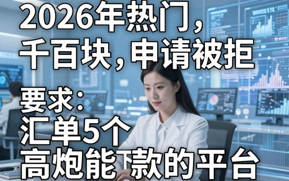 2026年热门千百块申请被拒,汇总5个高炮能下款的平台