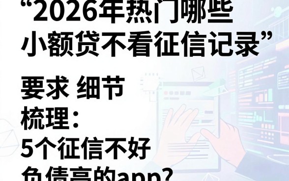 2026年热门哪些小额贷不看征信记录,梳理5个征信不好负债高的app