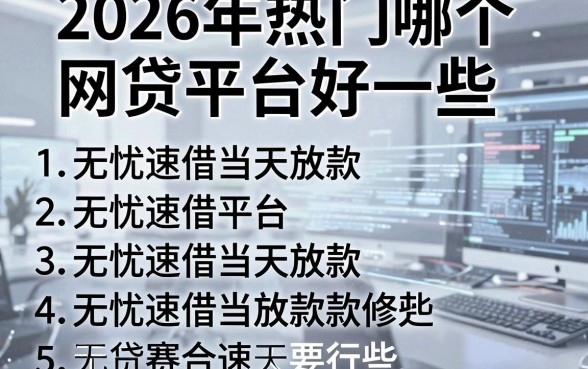 2026年热门哪个网贷平台好一些,罗列五个无忧速借当天放款的平台