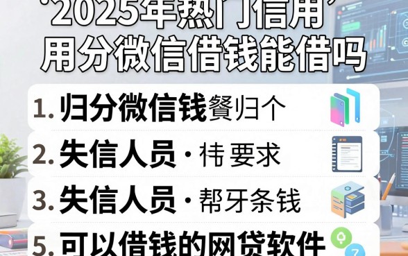 2025年热门信用分微信借钱能借吗,归纳五个失信人员可以借钱的网贷软件