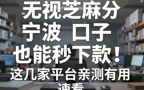无视芝麻分，宁波口子也能秒下款！这几家平台亲测有用，速看！