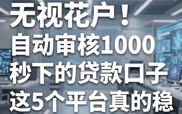 无视花户!自动审核秒下1000的贷款口子,这5个平台真的稳