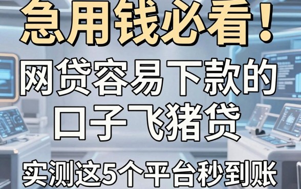 急用钱必看！网贷容易下款的口子飞猪贷，实测这5个平台秒到账