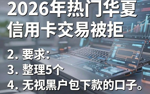 2026年热门华夏信用卡交易被拒，整理5个无视黑户包下款的口子