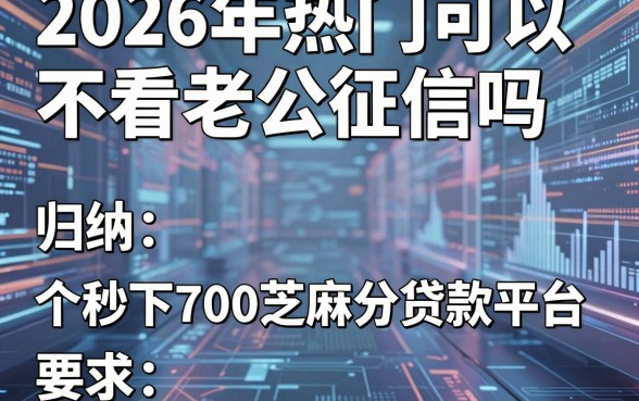 2026年热门可以不看老公征信吗,归纳5个秒下700芝麻分贷款平台