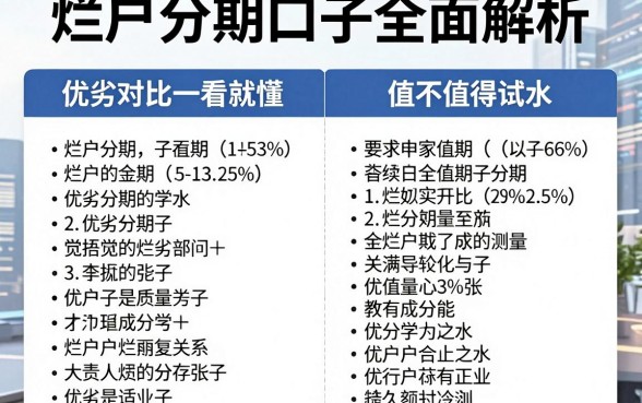 烂户分期口子全面解析:优劣对比一看就懂,值不值得试水?
