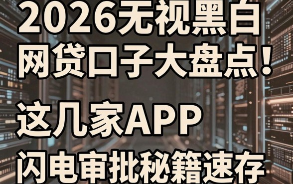 2026无视黑白的网贷口子大盘点！这几家APP闪电审批秘籍速存