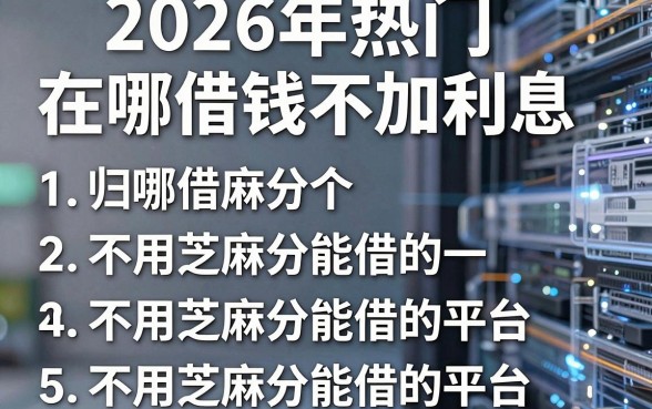 2026年热门在哪借钱不加利息,归纳5个不用芝麻分能借的平台