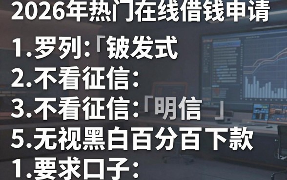 2026年热门在线借钱申请,罗列5个不看征信无视黑白百分百下款口子