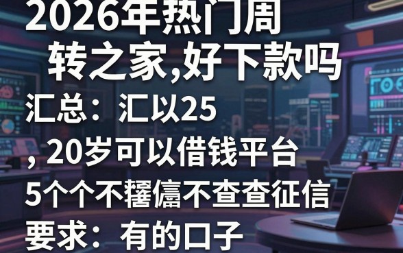 2026年热门周转之家好下款吗，汇总5个20岁可以借钱平台不查征信的口子