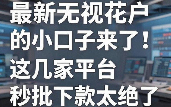 最新无视花户的小口子来了!这几家平台秒批下款太绝了