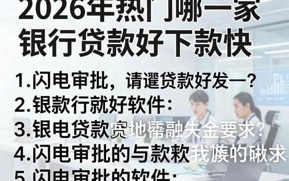 2026年热门哪一家银行贷款好下款快,整理5个闪电审批的软件