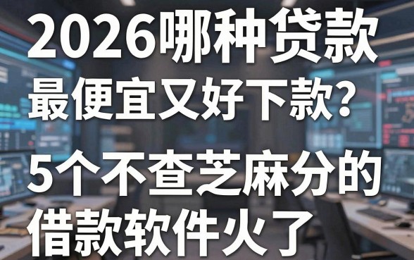 2026哪种贷款最便宜又好下款？这5个不查芝麻分的借款软件火了
