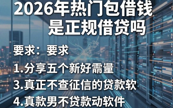 2026年热门包借钱是正规借贷吗,分享五个真正不查征信的贷款软件