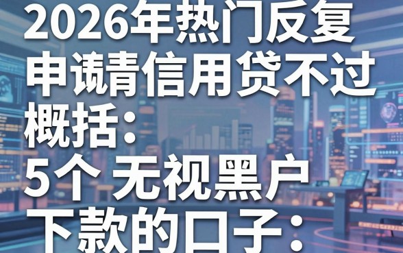 2026年热门反复申请信用贷不过,概括5个无视黑户下款的口子