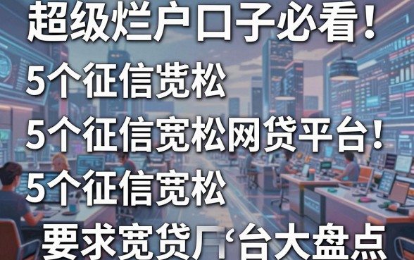 超级烂户口子必看！5个征信宽松网贷平台大盘点