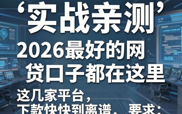 实战亲测：2026最好的网贷口子都在这里，这几家平台下款快到离谱！