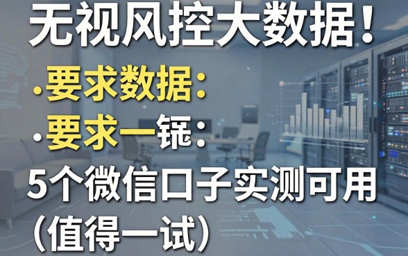 无视风控大数据！5个微信口子实测可用，值得一试