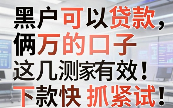 黑户可以贷款俩万的口子亲测有效,这几家下款快抓紧试!