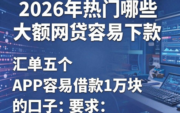 2026年热门哪些大额网贷容易下款，汇总五个APP容易借款1万块的口子