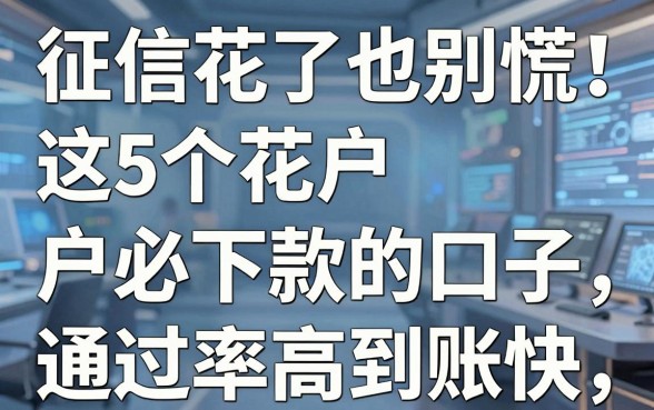 征信花了也别慌!这5个花户户必下款的口子,通过率高到账快