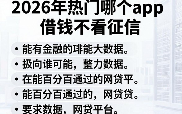 2026年热门哪个app借钱不看征信和大数据，整理五个能百分百通过的网贷平台