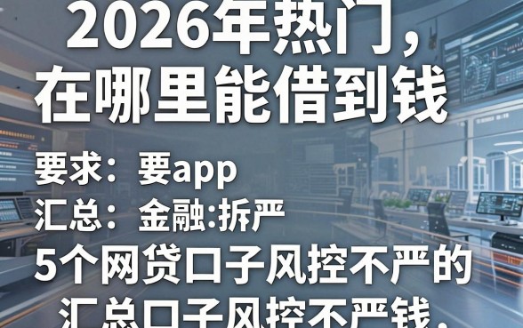 2026年热门在哪里能借到钱，汇总5个网贷口子风控不严的app