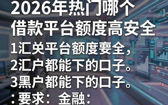 2026年热门哪个借款平台额度高安全，汇总5个黑户都能下的口子