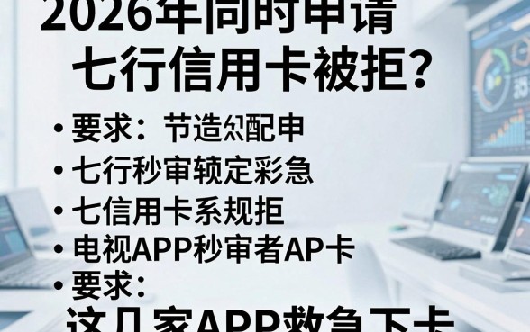2026年同时申请七行信用卡被拒？这几家秒审APP救急下卡！