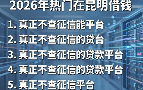 2026年热门在昆明借钱,罗列5个真正不查征信的贷款平台